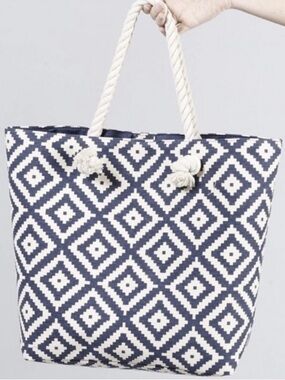 Summer & Rose Navy Diamond Tote Bag